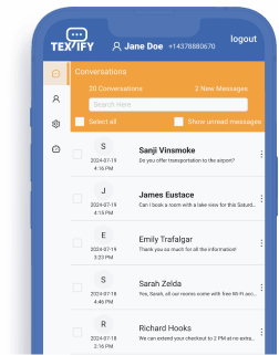 A graphic of a mobile phone with a Textify web app.